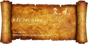 Kóhn Alex névjegykártya